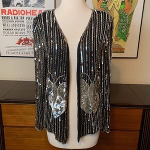 Vintage Fantasy by Lisa Kane Sequined Cardigan